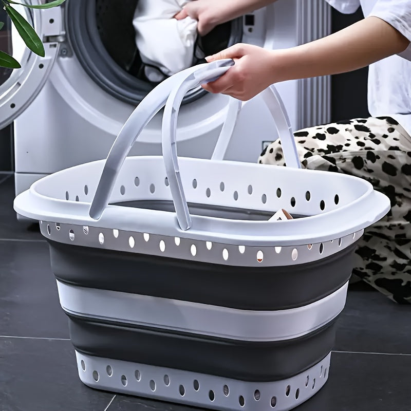 1pc, Large Folding Dirty Laundry Basket, 11.36 Gallon Collapsible Laundry Hamper with Comfort Grip, Space Saving And Easy to Assemble, for Bathroom Dirty Laundry,, Storage And Organization,, Bathroom Organizers And Storage, Laundry Baskets