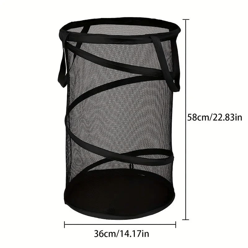 Extra Large Foldable & Portable 1pc Pop-Up Laundry Basket - Breathable Mesh, Durable, Perfect for Storing & Organizing Dirty Clothes - Ideal for Home & Travel