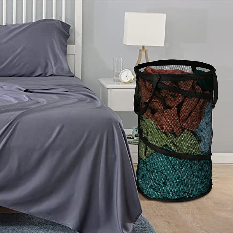 Extra Large Foldable & Portable 1pc Pop-Up Laundry Basket - Breathable Mesh, Durable, Perfect for Storing & Organizing Dirty Clothes - Ideal for Home & Travel