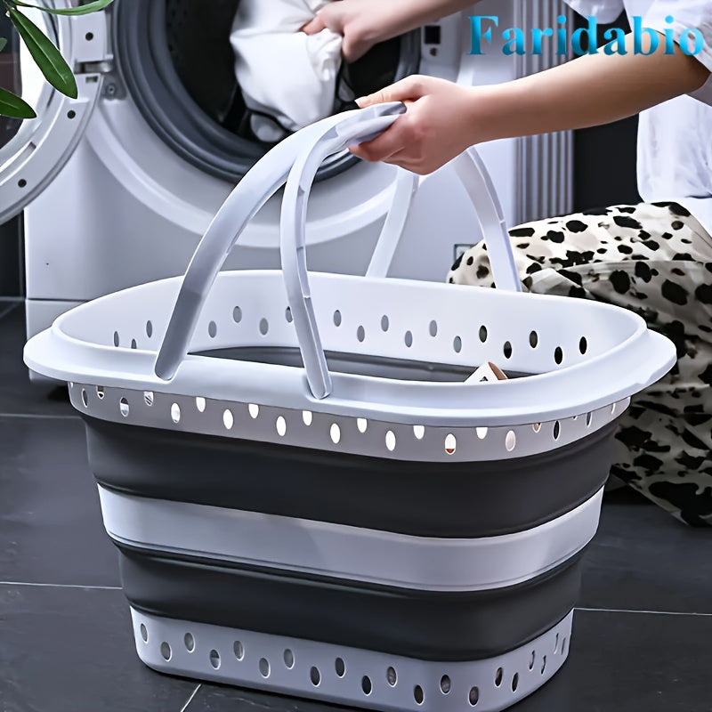1pc, Large Folding Dirty Laundry Basket, 11.36 Gallon Collapsible Laundry Hamper with Comfort Grip, Space Saving And Easy to Assemble, for Bathroom Dirty Laundry,, Storage And Organization,, Bathroom Organizers And Storage, Laundry Baskets