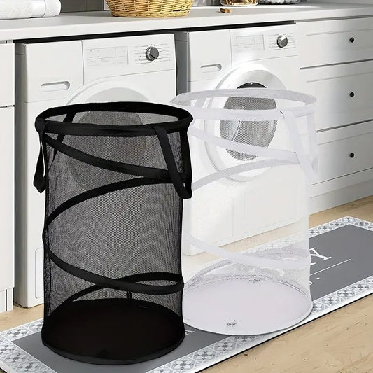 Extra Large Foldable & Portable 1pc Pop-Up Laundry Basket - Breathable Mesh, Durable, Perfect for Storing & Organizing Dirty Clothes - Ideal for Home & Travel