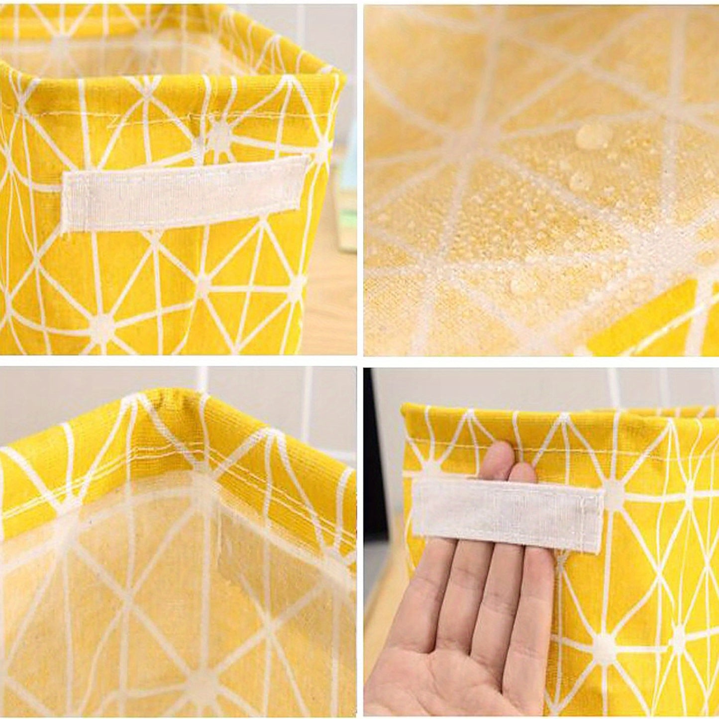 5pcs Square Fabric Storage Bins with Handles, Collapsible Laundry & Toy Baskets in Geometric Patterns, Durable Fabric for Bedroom, Living Room, or Playroom Organization, Laundry Baskets