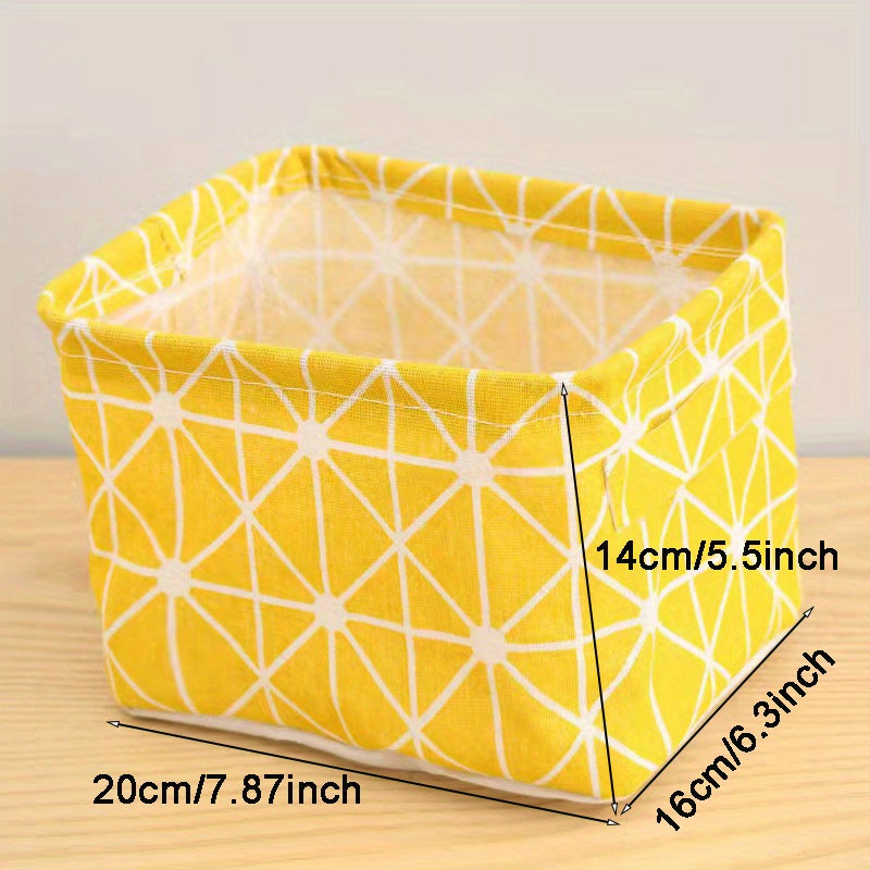 5pcs Square Fabric Storage Bins with Handles, Collapsible Laundry & Toy Baskets in Geometric Patterns, Durable Fabric for Bedroom, Living Room, or Playroom Organization, Laundry Baskets