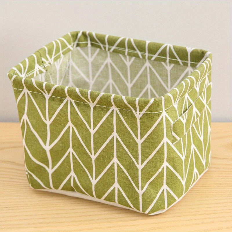 5pcs Square Fabric Storage Bins with Handles, Collapsible Laundry & Toy Baskets in Geometric Patterns, Durable Fabric for Bedroom, Living Room, or Playroom Organization, Laundry Baskets