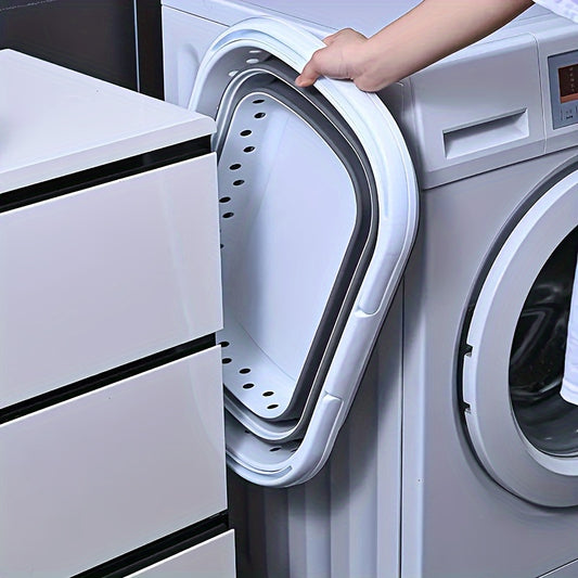 1pc, Large Folding Dirty Laundry Basket, 11.36 Gallon Collapsible Laundry Hamper with Comfort Grip, Space Saving And Easy to Assemble, for Bathroom Dirty Laundry,, Storage And Organization,, Bathroom Organizers And Storage, Laundry Baskets