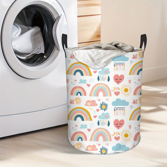 1pc, Rainbow Laundry Basket, Foldable Laundry Basket with PE Coating, Girls Laundry Basket Women Men Laundry Basket, Suitable for Girls Room Decoration, Toy Storage, Gift Basket.(Rainbow), Laundry Baskets